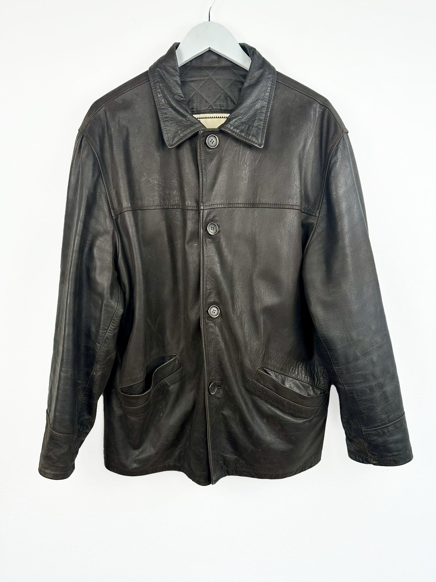 Giacca in pelle marrone (25g152) - L