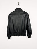Bomber in pelle nero - S