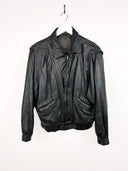 Bomber in pelle nero - S