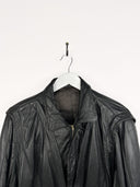 Bomber in pelle nero - S