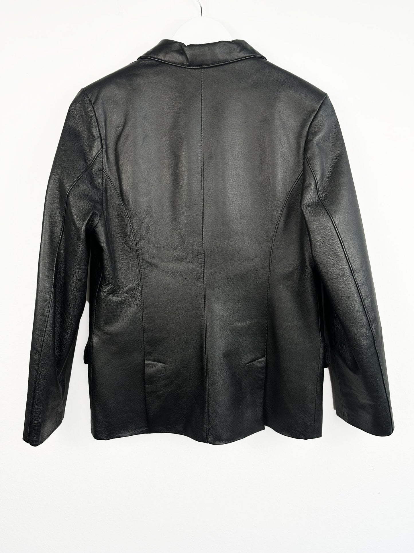 Giacca in pelle nera donna (25g177) - S
