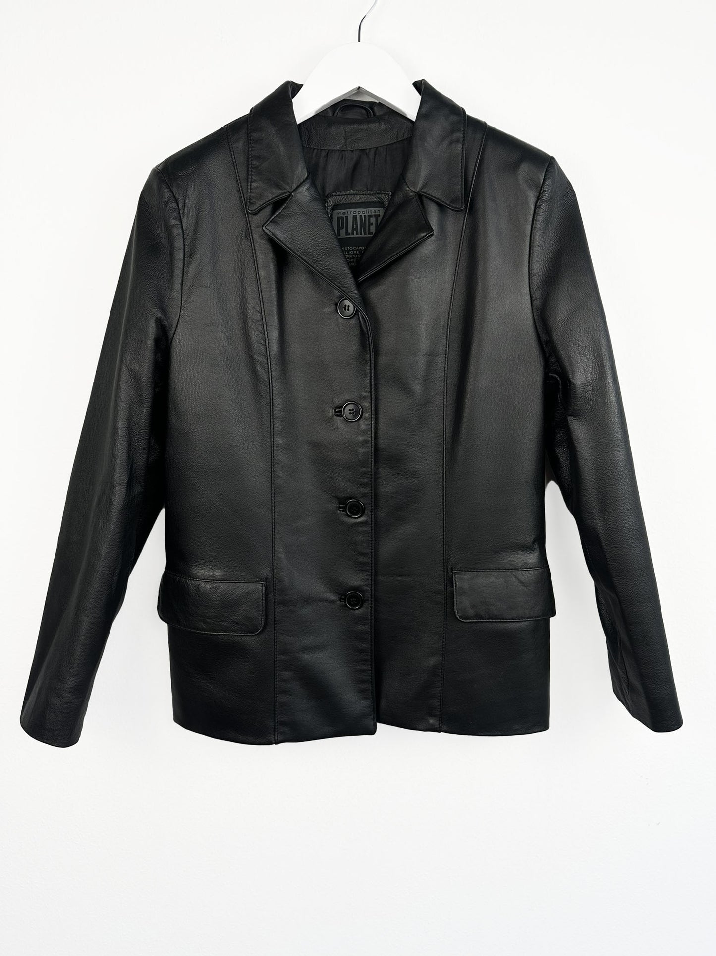 Giacca in pelle nera donna (25g177) - S