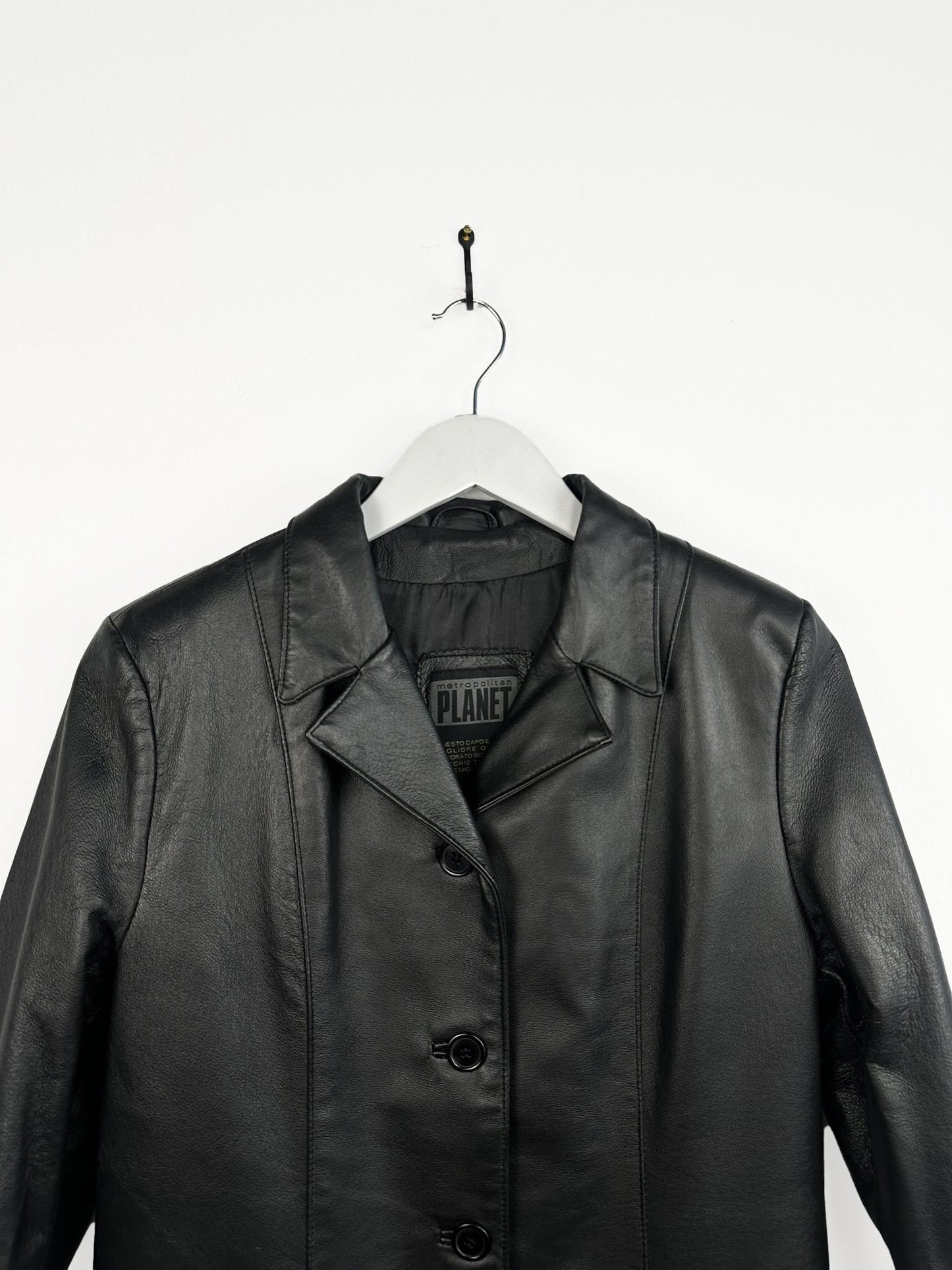 Giacca in pelle nera donna (25g177) - S