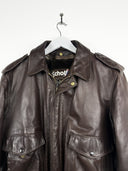 Giacca in pelle bomber Schott marrone (25g209) - M