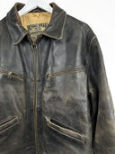 Giacca marrone in pelle 90s (25g219) - M