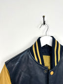 Varsity leather jacket blu gialla (25g22) - M