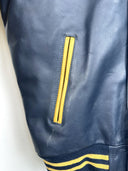 Varsity leather jacket blu gialla (25g22) - M