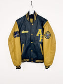 Varsity leather jacket blu gialla (25g22) - M