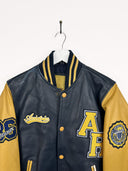 Varsity leather jacket blu gialla (25g22) - M