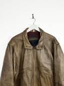 Bomber in pelle marrone (25g231) - L