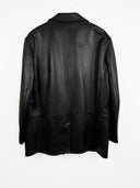 Giacca in pelle lunga nera (25g249) - XL