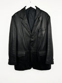 Giacca in pelle lunga nera (25g249) - XL