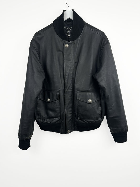 Giacca in pelle nera (25g261) - XL