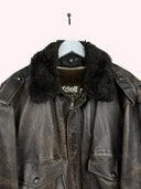 Bomber in pelle Schott marrone 90s (25g266) -L