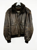 Bomber in pelle Schott marrone 90s (25g266) -L