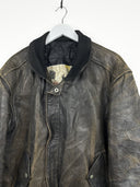 Bomber in pelle aviator marrone 90s (25g274) - M/L