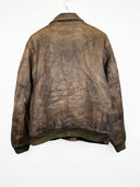 Bomber aviator in pelle marrone 90s (25g279) - L