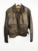 Giacca in pelle faded marrone aviator 80s (25g280) - S/M