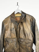 Giacca in pelle faded marrone aviator 80s (25g280) - S/M