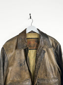 Giacca in pelle faded marrone aviator 80s (25g280) - S/M