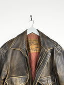 Giacca in pelle Fly Jacket marrone  80s (25g281) - S