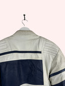 Giacca in pelle bianca blu da moto (25g287) - M