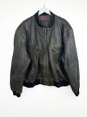 Bomber in pelle marrone aviator (25g290) - 3XL