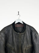 Bomber in pelle marrone aviator (25g290) - 3XL