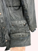 Raro Barbour Bedale blu C30 1985 4 tasche donna (25g296) -S