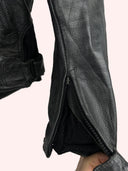 Giacca in pelle nera da moto (25g297) - M/L-48