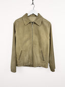 Giacca in pelle scamosciata beige (25g46) - M