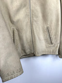 Giacca in pelle scamosciata beige (25g46) - M