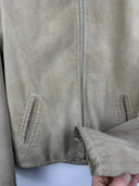 Giacca in pelle scamosciata beige (25g46) - M