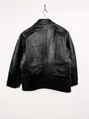 Leather jacket nera lavorata boutique - L