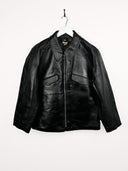 Leather jacket nera lavorata boutique - L
