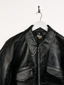 Leather jacket nera lavorata boutique - L