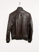 Bomber marrone in pelle moto (25g54) - S