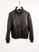 Bomber marrone in pelle moto (25g54) - S