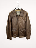 Giacca in pelle marrone heavy 90s (25g69) - L