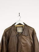 Giacca in pelle marrone heavy 90s (25g69) - L