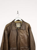 Giacca in pelle marrone heavy 90s (25g69) - L