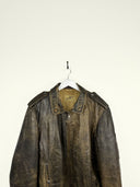 Bomber in pelle marrone aviator (25g75) - L