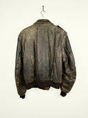 Bomber in pelle marrone aviator (25g75) - L