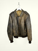 Bomber in pelle marrone aviator (25g75) - L