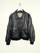 Bomber in pelle nero over (25g76) - XL