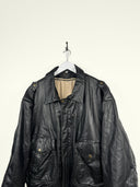 Bomber in pelle nero over (25g76) - XL
