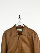 Giacca in pelle marrone tasche (25g91) - M