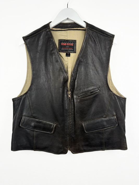 Gilet marrone Bomboogie in pelle (25gt22) -L
