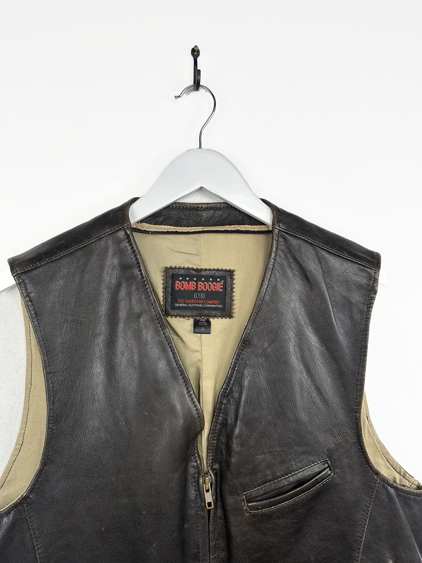 Gilet marrone Bomboogie in pelle (25gt22) -L