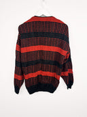 Cardigan rosso a righe 90s - M